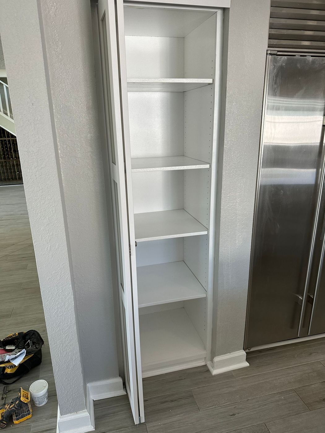Built-in pantry shelving